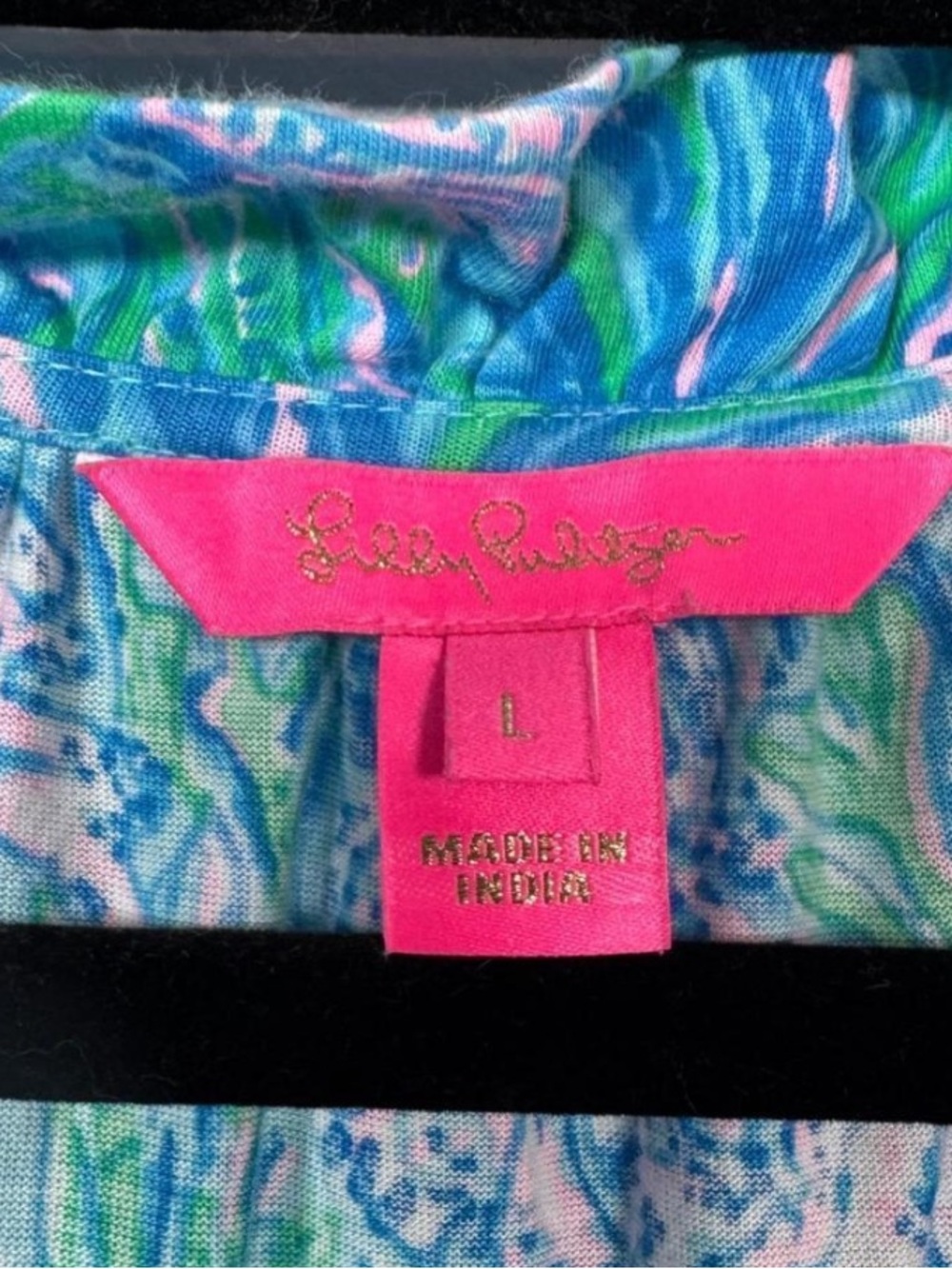 Lilly Pulitzer malone Maxi Dress Floral Blue & Green Large